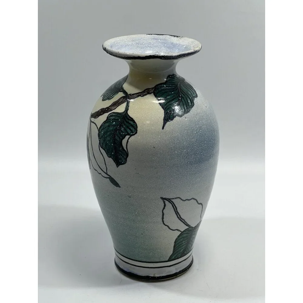 1980s Vintage Dragon Flower Vase Signed 8.5